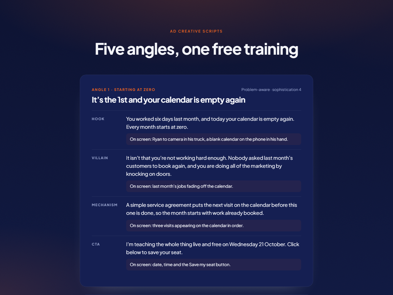 Ad creative scripts preview